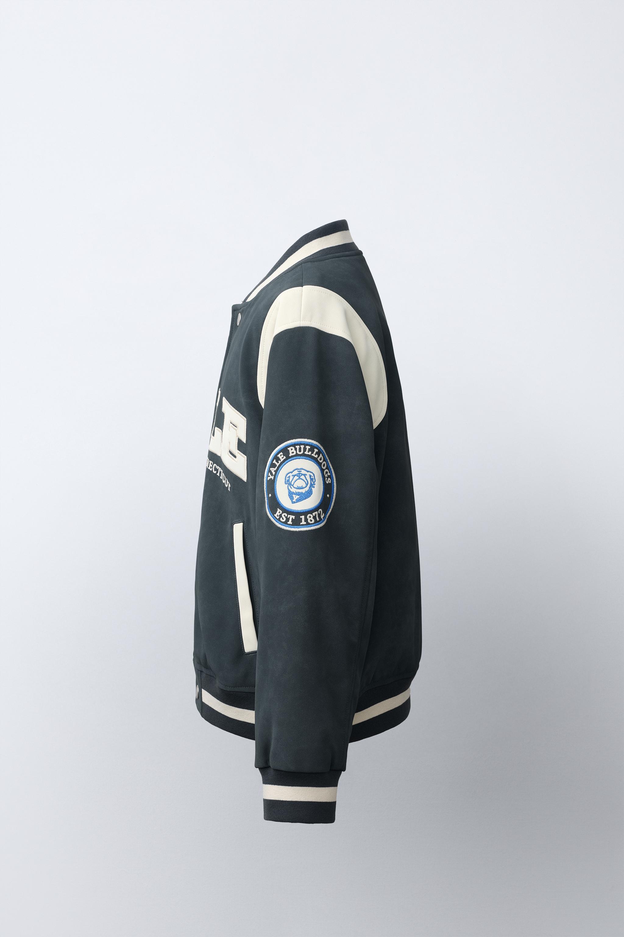 BLOUSON BOMBER EN MATIÈRE SYNTHÉTIQUE IMPRIMÉ YALE UNIVERSITY ™